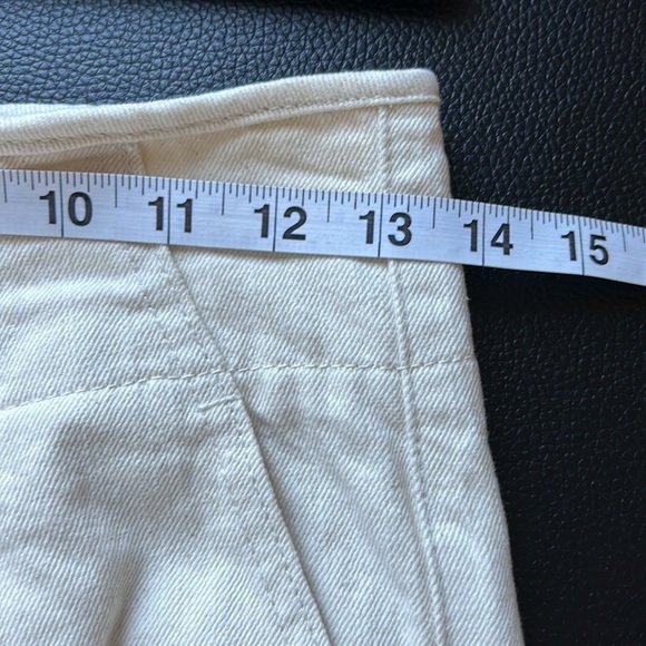 Anthropologie Eva Franco Wide Leg Crop Chino Pants Cream High Rose Sz 4 NEW - Picture 13 of 14